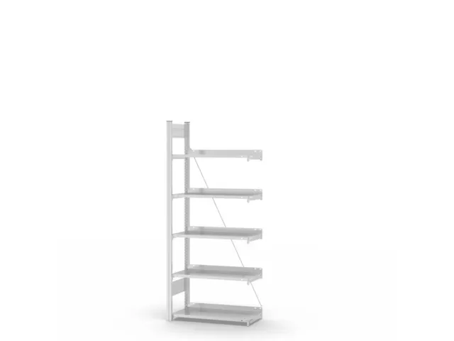 Inhaakstelling Aanbouwveld Hxbxd 1750x760x335mm 5 Legborden Ral 7035