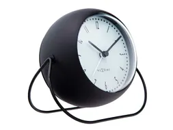 Wekker NeXtime Bubble alarm clock 11x8cm zwart metaal
