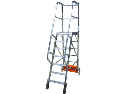 verrijdbare treden-platformladder,eenzijdig,7trede(n),stand H 1,65m
