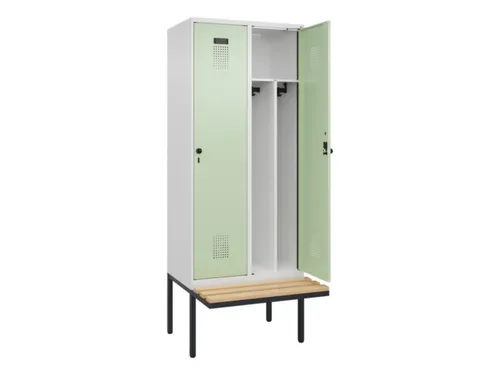 locker met bank,voor scheiding van kleding,HxBxD 2120x800x815mm,2vak
