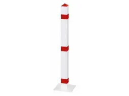 Afzetpaal Vierkant 70X70M Vast Bodemplaat Spitse Kop Wit/rood