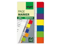 Indexeringsstrookjes Sigel maat strookjes 12x50mm transparant 7-kleure