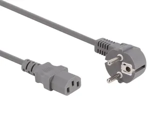 Voedingskabel Grijs CEE 7/7 90° + C13 L=3.0m, 3G1.0mm² - 2