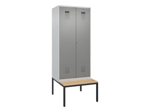 PBM-locker met bank,HxBxD 2120x800x815mm,2vak,vak B 400mm