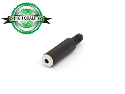 Vrouwelijke 3.5mm Stereo Jack Zwart Plastic