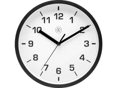 wandklok NXT dia 20cm kunststof zwart witte wijzerplaat cijferaanduidi