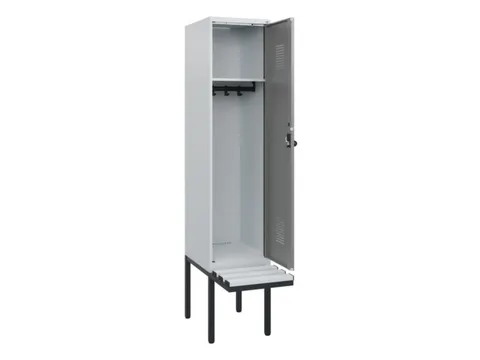 locker met bank,HxBxD 1950x400x815mm,1vak,vak B 400mm,draaigrendel