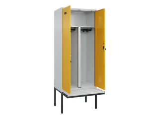 PBM-locker met bank,HxBxD 2120x800x815mm,2vak,vak B 400mm,draaigrendel - 1