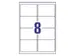 Verzendetiket Avery Block-out, 99,1 x 67,7mm wit doos 100 vel, 8 etike
