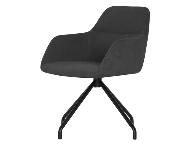 Conferentiestoel serie 129 Antraciet stof Zwart staal