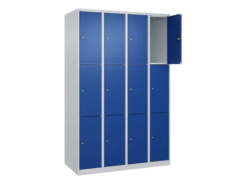 lockerkast,HxBxD 1850x1200x500mm,4x3vakken,vak B 300mm,cil.-slot