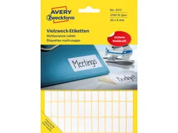 etiket Zweckform 20x8mm wit pakje a 2184 etiketjes