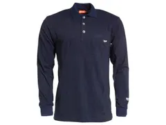 Poloshirt 5945 89 Marine Lange Mouwen Vlamvertragend Maat L