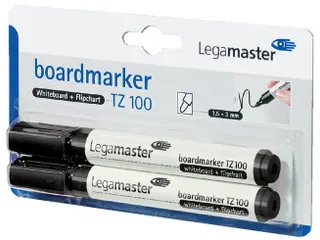 Viltstift Legamaster TZ100 Whiteboard Rond Zwart 1.5-3mm 2st - 1