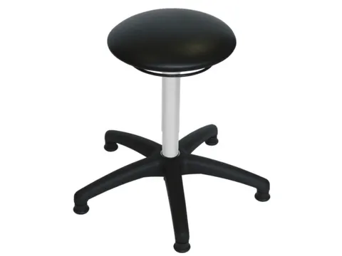 Draaikruk 470-660mm Kunstleer Gasveer Verchroomd Voetkruis Glijders