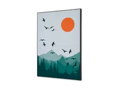 Wanddecoratie Textiel Set A2 Zon en Vogels