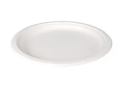 Bord Rond 1-vaks Bagasse 26cm Wit doos 500st