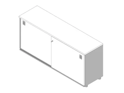 schuifdeurkast,HxBxD 730x1600x450mm,1xhouten vloer,2ordnerhoogte