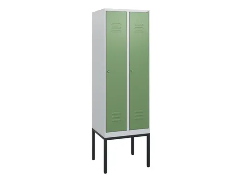 locker,HxBxD 1950x600x500mm,2vak,vak B 300mm,cil.-slot,voetonderstel