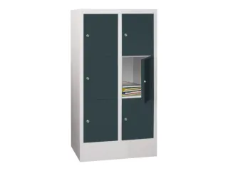 lockerkast,HxBxD 1187x600x500mm,2x3vakken,RAL7035,front RAL7016 - 2