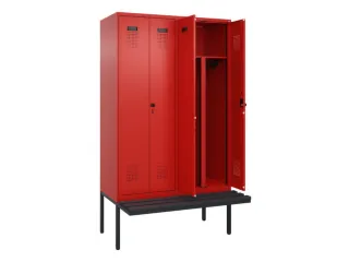 PBM-locker met bank,HxBxD 2120x1200x815mm,4vak,vak B 300mm - 1