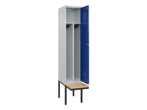 locker met bank,voor scheiding van kleding,HxBxD 2120x400x815mm,1vak