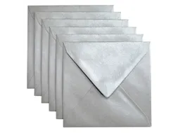 Envelop Papicolor 140x140mm Zilver Gegomd pak à 6 stuks