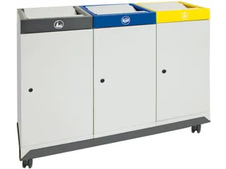 Afvalverzamelstation Vuurremmend 3X30 Liter 700X910X300Mm Grijs - 1