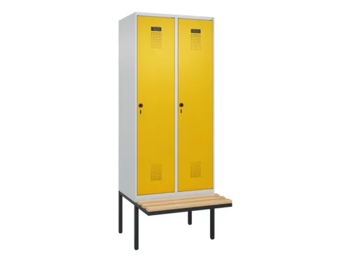 locker met bank,voor scheiding van kleding,HxBxD 2120x800x815mm,2vak