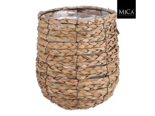Plantenmand Mica Avalon zeegras rond 21x18cm lichtbruin