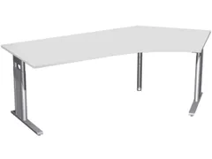 In hoogte verstelbaar hoekbureau 680-820x2166x1130mm lichtgrijs zilver