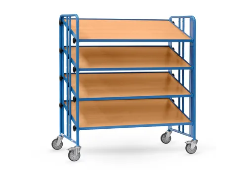 Bakkenwagen 2895 300kg 1280x658mm blauw 4 kantelbare etages