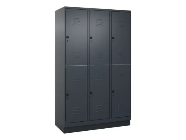 dubbeldekse locker,HxBxD 1950x1200x500mm,3x2vak.,vak B 400mm