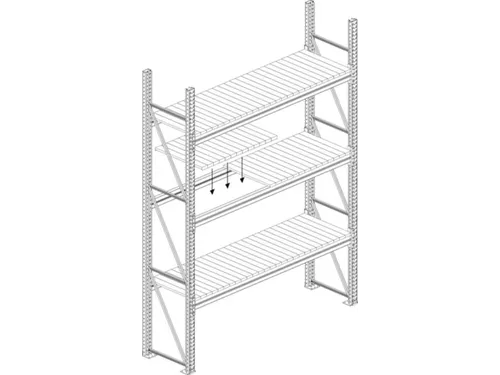 legbord van plaatstaal,v. palletstelling,BxD 3300x800mm