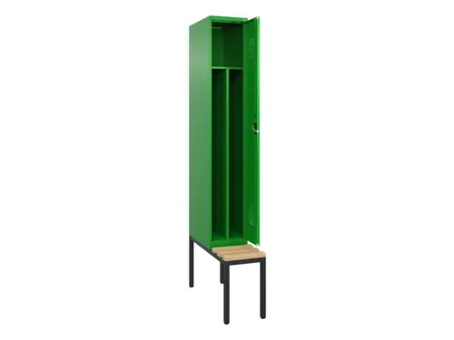 locker met bank,voor scheiding van kleding,HxBxD 2120x300x815mm,1vak