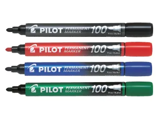 Pilot Permanent Marker 100 Rond Fijne punt Zwart - 3