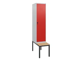 locker met bank,HxBxD 1950x400x815mm,1vak,vak B 400mm,draaigrendel - 1