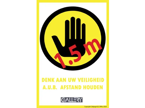 Sticker Waarschuwing Houd 1,5 Meter Afstand A5 Nederlands