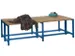 banc double,LxP 1500x740mm,barrettes en bois hêtre,piètement RAL5010