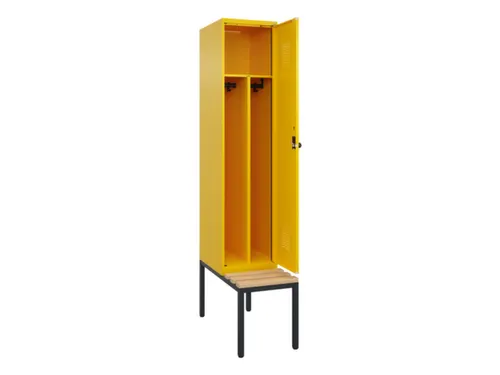 locker met bank,voor scheiding van kleding,HxBxD 2120x400x815mm,1vak