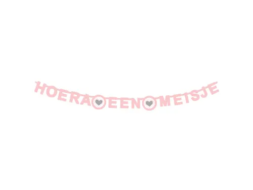 Letterslinger ''Hoera een meisje'' roze