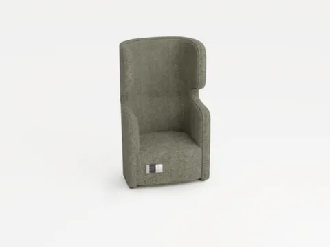fauteuil,1-zits,geluidabsorberend,stof lichtgrijs,HxBxD 1330x860x760mm