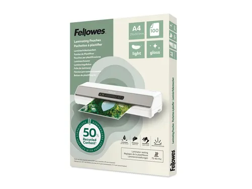 Lamineerhoes Fellowes A4 Light Duty recycled glans 100stuks