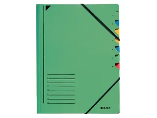 Sorteermap Leitz 3907 A4 7 Vaks Groen karton - 1