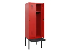 locker met bank,HxBxD 1950x600x815mm,2vak,vak B 300mm,cilinderslot