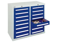 ladekast HxBxD 900x1000x500mm 16laden vergrendeling RAL7035 RAL5010