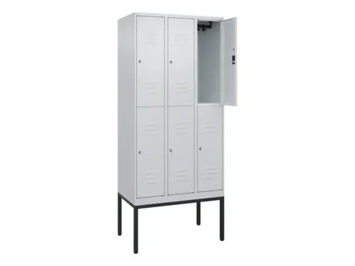 dubbeldekse locker,HxBxD 2120x900x500mm,3x2vak.,vak B 300mm,cil.-slot