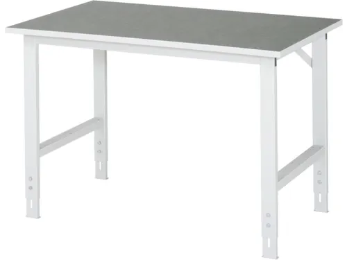 werkbank,HxBxD 760-1080x1250x800mm,houtblad,m. linoleumlaag