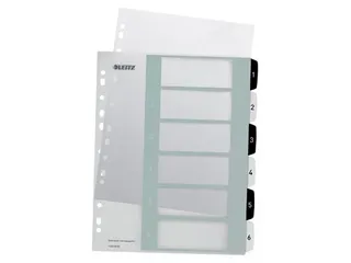 WOW printbare index, 6 tabs, zwart-wit - 1