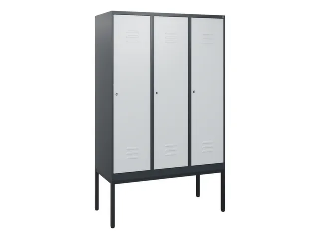 locker,HxBxD 1950x1200x500mm,3vak,vak B 400mm,cil.-slot,voetonderstel